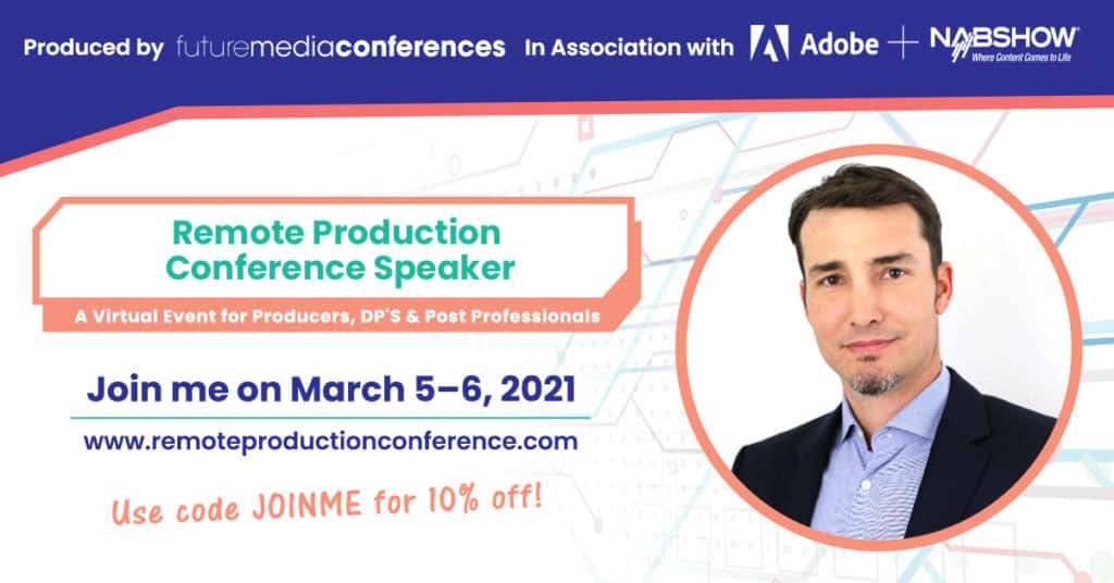 banner of remote production conference speaker