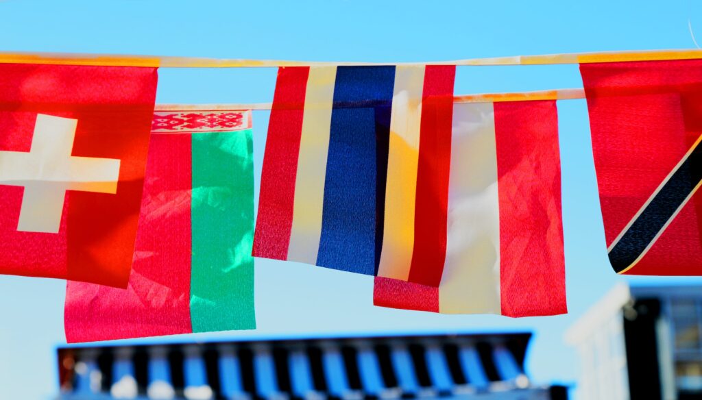 colorful international flags