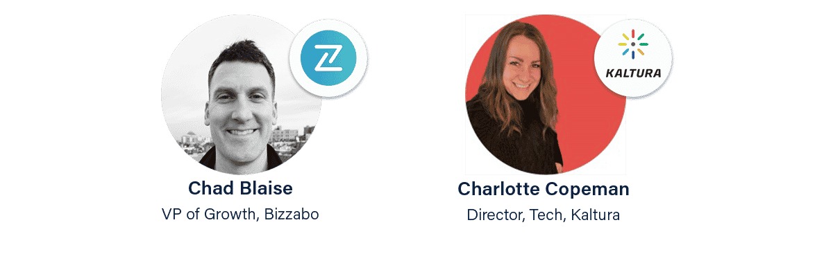 Display picture of Chad Blaise, VP of Growth, Bizzabo and Charlottle Copeman, Director of Tech-Kaltura.
