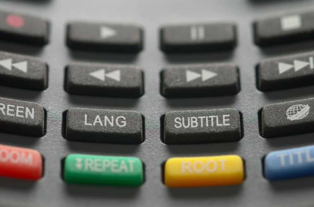 closeup buttons of a TV remote control