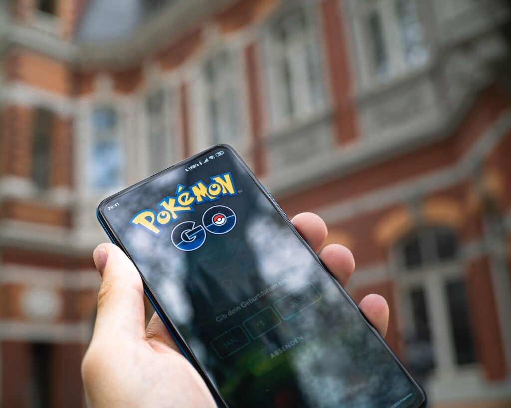 Mobile phone with Pokemon Go app