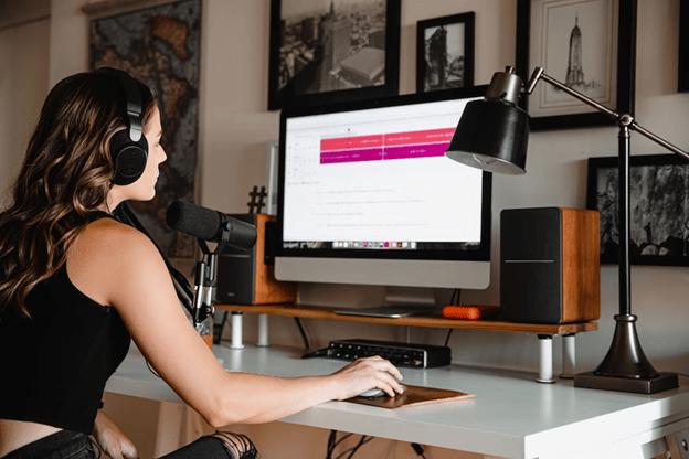 laptop being used as transcription machine