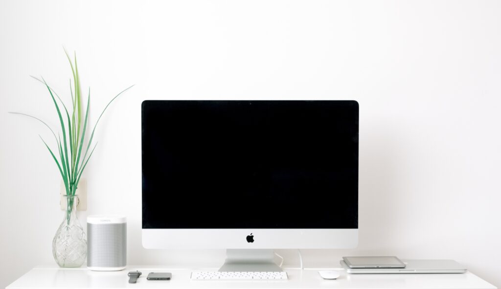 imac on a white table