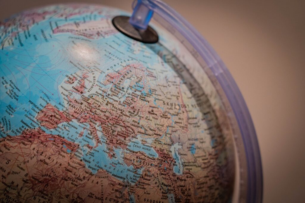 close up of a globe