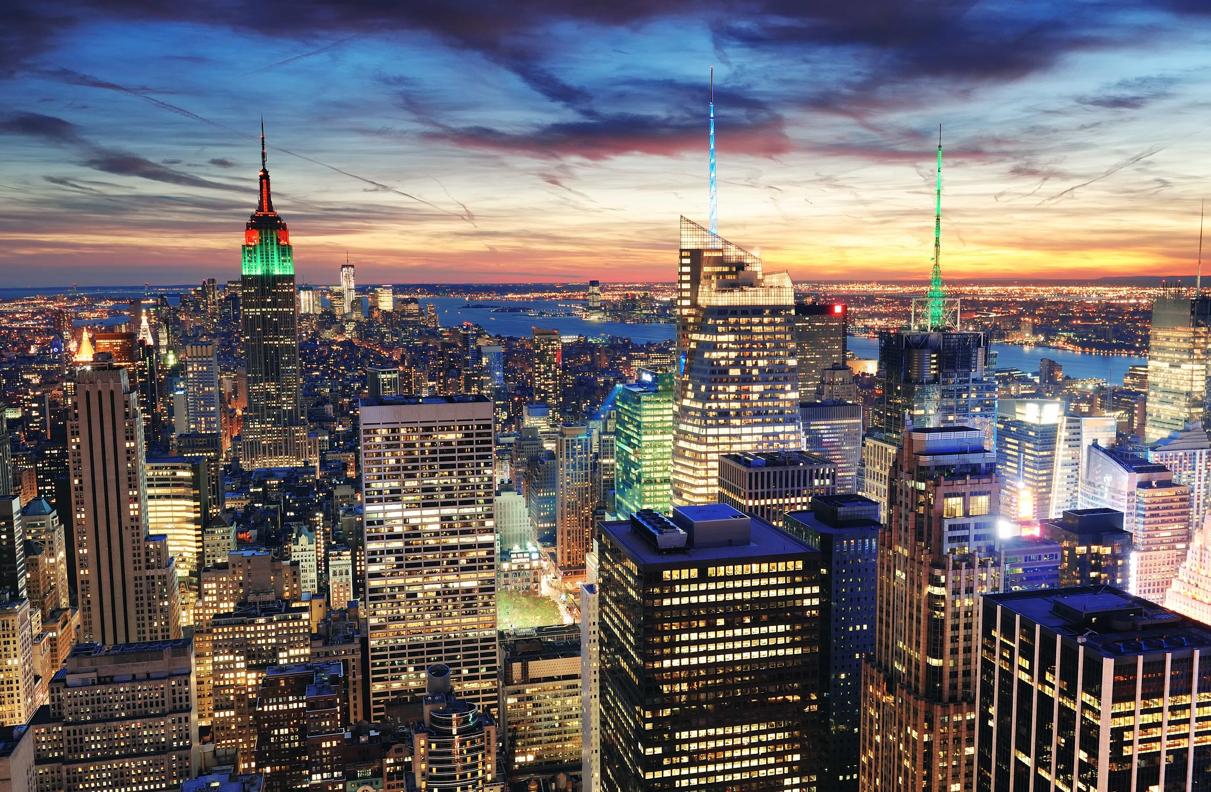 the skyline in New York City