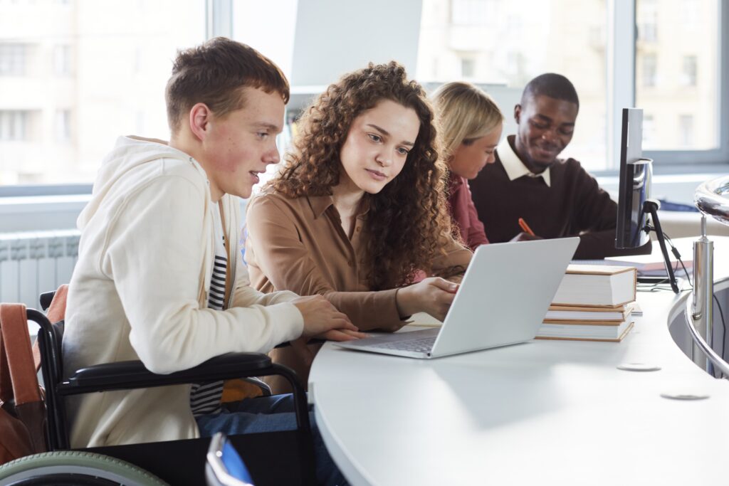 students working on computers