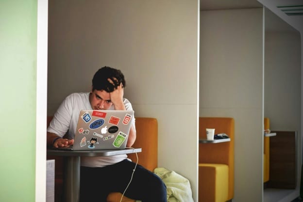 student at laptop