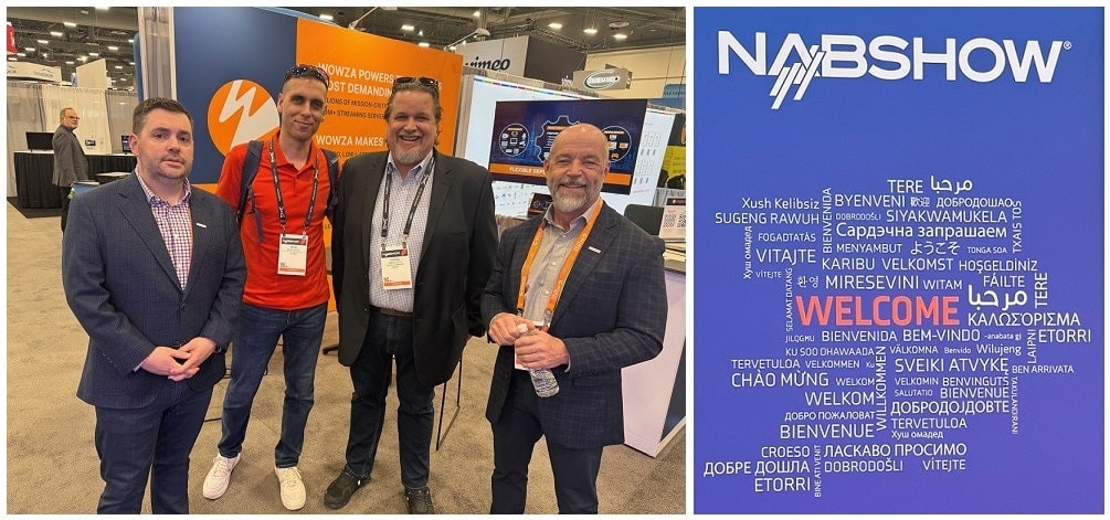Photos from NAB 2025 showing the Verbit team and some of the offerings at the show