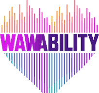 wawability logo in color with words in purple