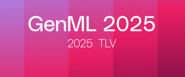 Gen ML 2025 conference logo on a pink gradient background with text underneath that reads 2025 TLV