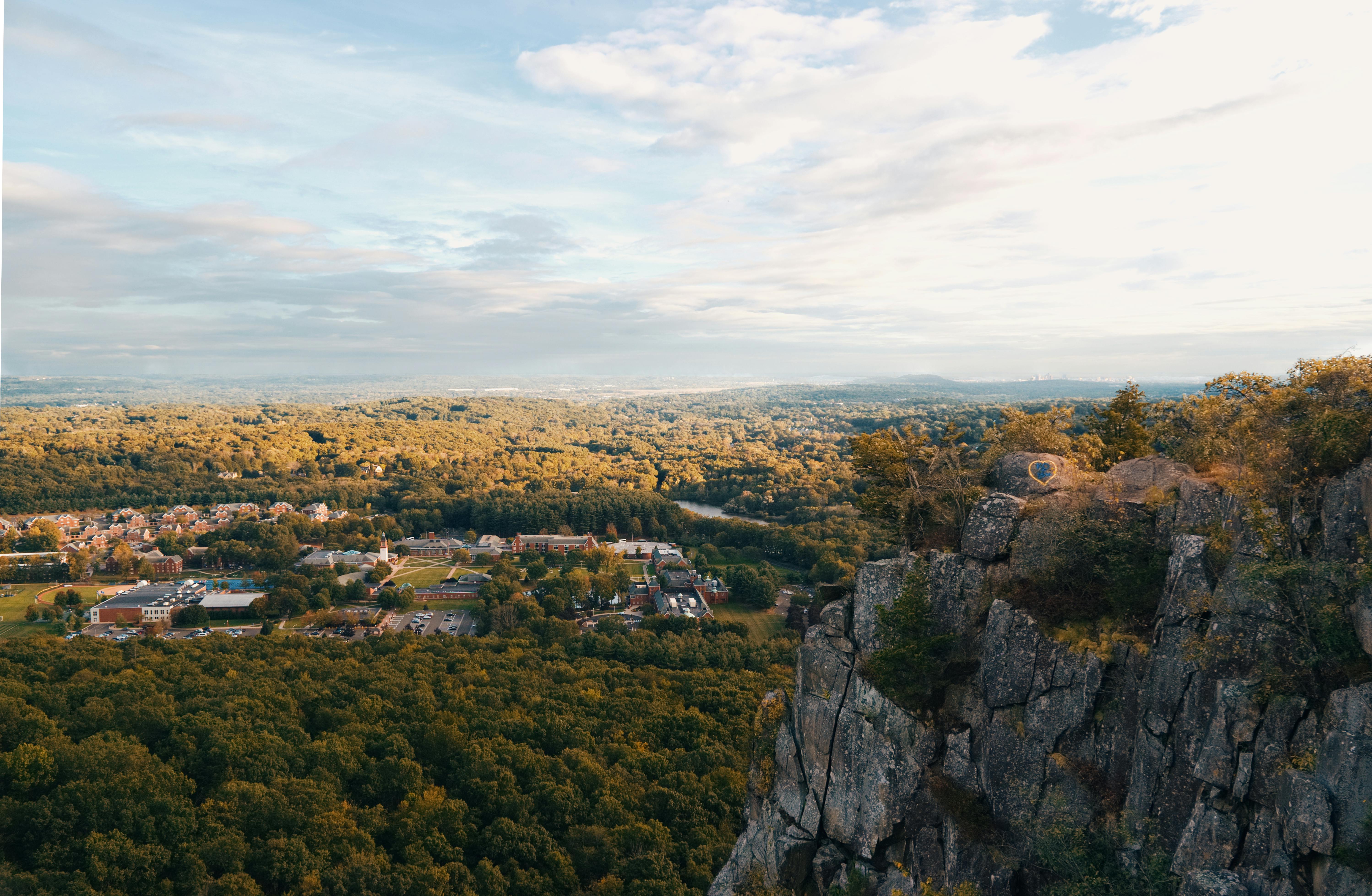Connecticut skyline with a mountain side and trees
