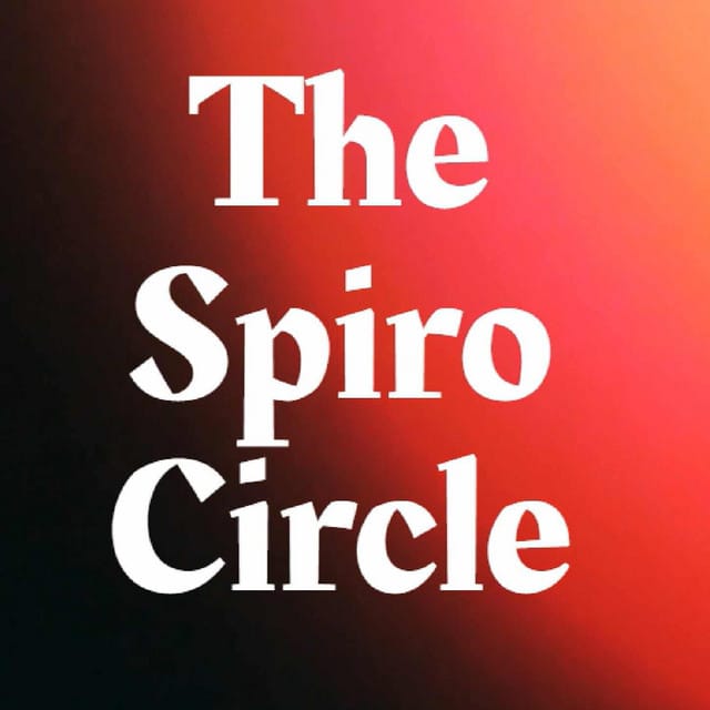 The Spiro Circle logo in white on a red gradient background